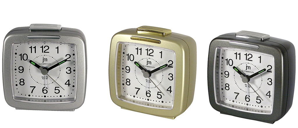 SVEGLIA QUARZO ANALOGICA GRIGIO METALL. LOWELL