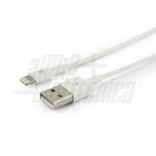 [AL956643W] CAVO DA SPINA USB TIPO "A" A CONNETTORE LIGHTNING 8 PIN  1MT BIANCO ALPHA