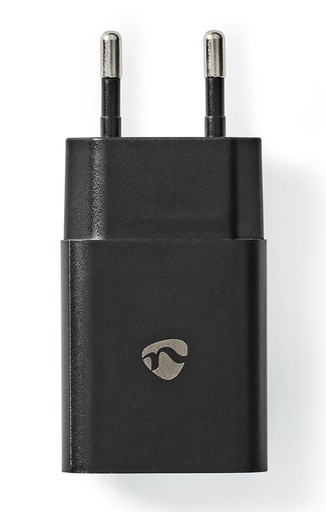 [40448370] CARICATORE UNICO DA RETE NERO PRESA USB-A 2.4A  12W 