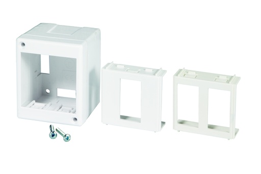 [FG10237] SCATOLA FAEG PER MINICANALINA CON ADATTATORE 1-2 POSTI E SCHUKO (EX 10231-10232)