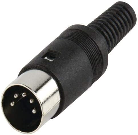 [V207] CONNETTORE DIN A 5 PIN MASCHIO, COLORE NERO