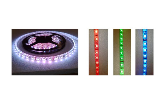 [26010010] STRISCIA DA 300 LED RGB 5MT. 12V 72W 5050 SFONDO BIANCO EXITV