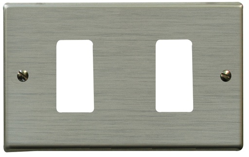[FG11102] PLACCA FAEG ALLUMINIO ANODIZZATO PAGLIERINO TIPO BTICINO MAGIC 2 POSTI