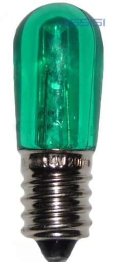 [L10V] LAMPADINA LED 0.6W VERDE E14 MED