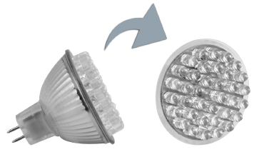 [LL54812F] LAMPADA LED LIGHT DICROICA GU5.3-MR16 12V 3W 48LED 230LM 6500K
