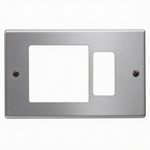 [FG11360] PLACCA FAEG ALLUMINIO ANODIZZATO PAGLIERINO PER PRESA SCHUKO DECENTRATA TIPO BTICINO MAGIC 1 POSTO