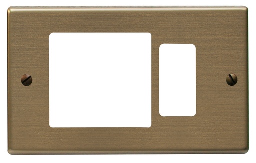 [FG11361] PLACCA FAEG ALLUMINIO ANODIZZATO BRONZO PER PRESA SCHUKO DECENTRATA TIPO BTICINO MAGIC 1 POSTO
