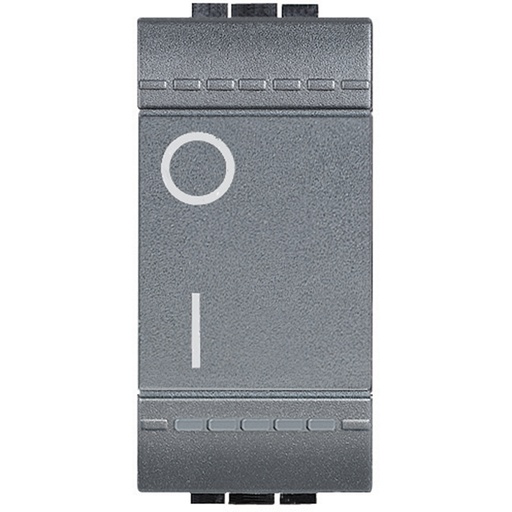 [BTIL4002N] FRUTTO BTICINO  INTERRUTTORE BIPOLARE 0/1 16A DA INCASSO ANTRACITE SERIE BTICINO LIVINGLIGHT
