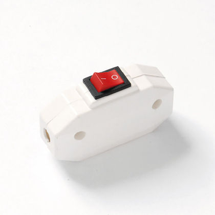 [F0204] INTERRUTTORE FAI PASSANTE BIPOLARE 2A 250V TASTO A BILANCIERE 0/1 BIANCO 