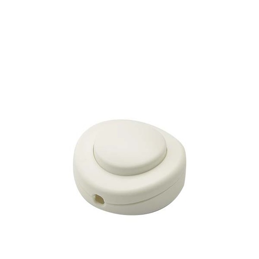 [F0237] INTERRUTTORE FAI PASSANTE UNIPOLARE A PEDALE PER PIANTANA 250V TASTO TONDO PIATTO  BIANCO 