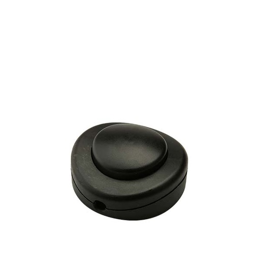 [F0237N] INTERRUTTORE FAI PASSANTE UNIPOLARE A PEDALE PER PIANTANA 250V TASTO TONDO PIATTO NERO 