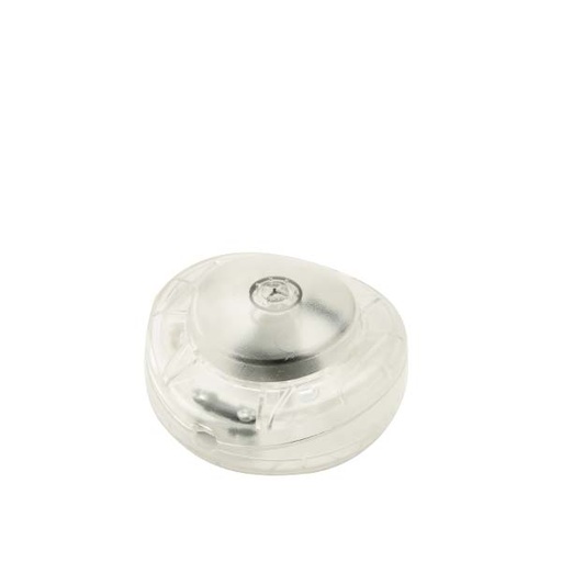 [F0237TR] INTERRUTTORE FAI PASSANTE UNIPOLARE A PEDALE PER PIANTANA 250V TASTO TONDO PIATTO TRASPARENTE 