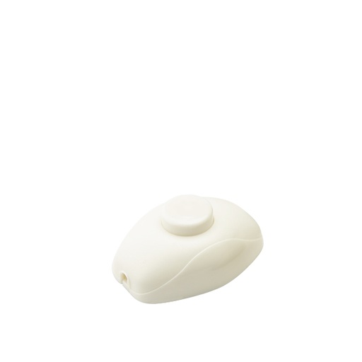 [F0249] INTERRUTTORE FAI PASSANTE UNIPOLARE A PEDALE PER PIANTANA 250V OVALE TASTO TONDO BIANCO 