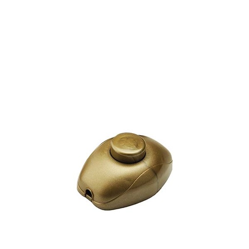 [F0249ORO] INTERRUTTORE FAI PASSANTE UNIPOLARE A PEDALE PER PIANTANA 250V OVALE TASTO TONDO 