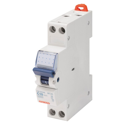 [GEWGW90027] INTERRUTTORE GEWISS MAGNETOTERMICO COMPATTO - MTC 45 - 1P+N 16A - 1 MODULO