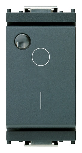 [VIW16036] FRUTTO VIMAR INTERRUTTORE BIPOLARE LUMINOSO 10A DA INCASSO  SERIE IDEA GRIGIO
