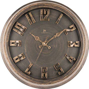 [00825MAR] OROLOGIO PARETE ABS NUMERI IN RILIEVO MARRONE LOWELL