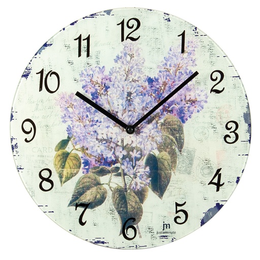 [14843] OROLOGIO PARETE VETRO ROTONDO 33CM LOWELL