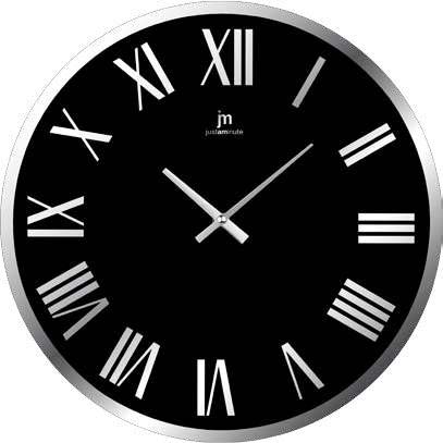 [14893N] OROLOGIO PARETE VETRO TONDO 38CM NERO  LOWELL