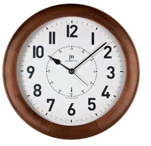 [21034RCN] OROLOGIO PARETE LEGNO RADIOCONTR. ROTONDO NOCE LOWELL