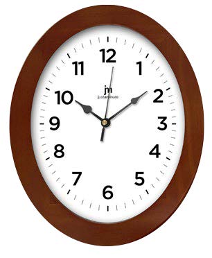 [21037N] OROLOGIO PARETE LEGNO OVALE NOCE LOWELL