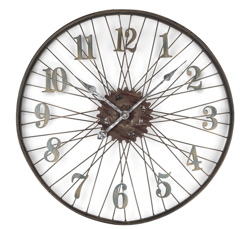 [21457] OROLOGIO PARETE IN METALLO RUOTA CM 63 LOWELL