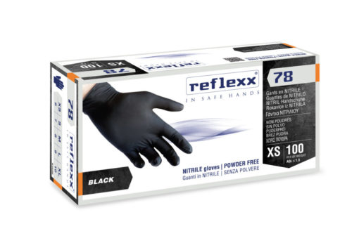 [R78XL] GUANTI IN NITRILE NERI SENZA POLVERE REFLEXX R78 EXTRA LARGE REFLEXX