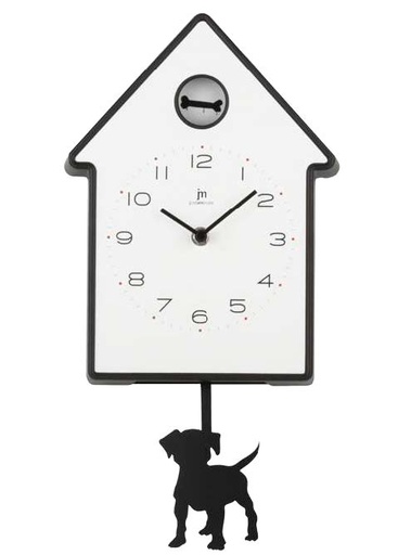 [50038C] OROLOGIO PENDOLO QUARZO CANE NERO LOWELL
