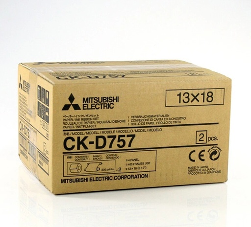 [CKD757] CARTA ED INCHIOSTRO PER CP-D70/D707 DW - FORMATO 13X18 - CONFEZIONE DOPPIA DAE