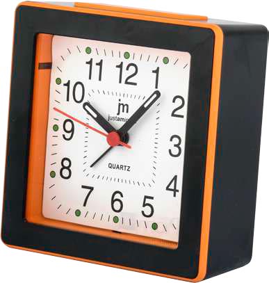 [JA7061QO] SVEGLIA QUARZO MOVIMENTO CONTINUO QUADRATA ARANCIONE LOWELL