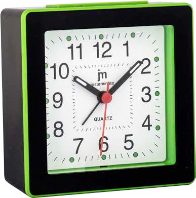 [JA7061QV] SVEGLIA QUARZO MOVIMENTO CONTINUO QUADRATA VERDE LOWELL