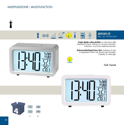 [JD9529S] SVEGLIA DIGITALE RADIOC.LED SILVER  LOWELL