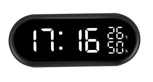 [JE5110N] SVEGLIA DIGITALE - NERA - LED BIANCHI LOWELL