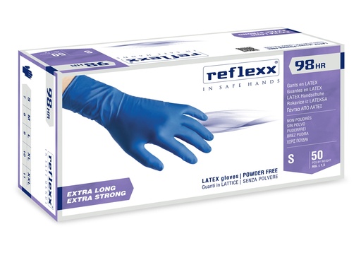 [R98XL] GUANTI IN LATTICE BLU HIGH RISK ALTA RESIST. NO POLVERE GR.18,5 XL PZ.50 REFLEXX