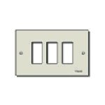 [VIW08537] PLACCA VIMAR ALLUMINIO ANODIZZATO CON VITI ORO SERIE 8000 3 POSTI