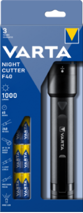 [18902] TORCIA VARTA LED NIGHT CUTTER F40  1000LM  6 STILO  AA INCLUSE 18902 