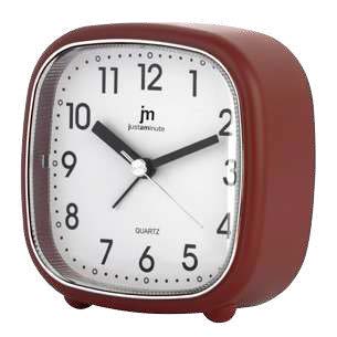 [JA7108QR] SVEGLIA Q.ZO MOV. CONTINUO QUADRATA -ROSSO
