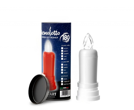 [TREMOLOTTOB] LUMINO LED A CANDELA CON 2 STILO AA INCLUSE DURATA 365GG Ø 3.5 CM - H 11 CM COLORE BIANCO 