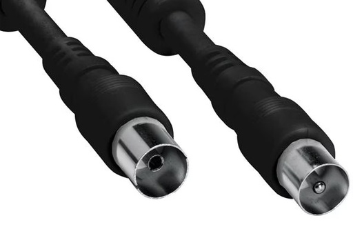 [11508N] CAVO ANTENNA NEDIS SPINA - PRESA IEC 75 OHM DOPPIO SCHERMO NERO 