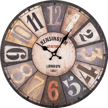 [21569] orologio da parete in mdf cm. 33 quadrante anticato