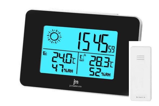 [JD9527] STAZIONE BAROMETRICA R.C. IN/OUT - NERO/SILVER