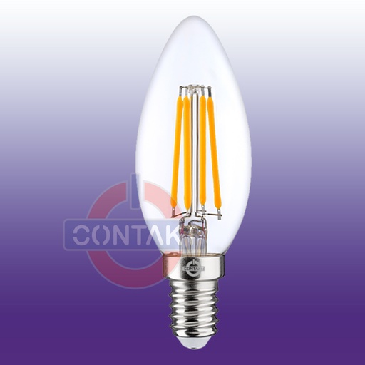 [CTFLOL041427CH] LAMPADA LED-FILO CONTAKT OLIVA C37 ALTA EFFICIENZA 4W  470LM E14 CHIARA 2700K