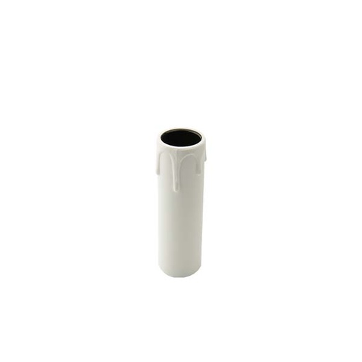 [F1201BI] PORTALAMPA FAI A CANDELA COLORE BIANCO IN MATERIALE TERMOPLASTICO  E14 ALTEZZA 85MM 