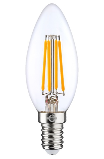 [CTFLOL651427CH] LAMPADA LED-FILO  CONTAKT OLIVA C37 ALTA EFFICIENZA 6.5W 750LM E14 CHIARA 2700K