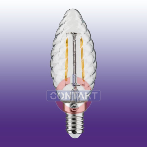 [CTFLTOR041427CH] LAMPADA LED-FILO  CONTAKT TORTIGLIONE  C37 ALTA EFFICIENZA 4W 470LM E14 CHIARA 2700k