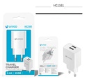 CARICATORE UNICO DA RETE BIANCO 2 PRESE USB-A 2.4A 