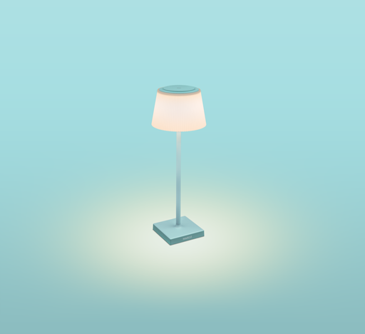 [MRGTU043830] LAMPADA LED CENTURY DA TAVOLO MODELLO  MARGO' 4W 3000K IP54 DIMMERABILE RICARICABILE TURCHESE
