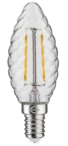 [CTFLTOR651427CH] LAMPADA LED FILO  CONTAKT TORTIGLIONE C37 ALTA EFFICIENZA 6.5W 750LM E14 CHIARA 2700K 