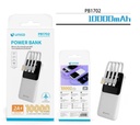 CARICATORE POWERBANK UNICO BIANCO DA 10000Mah 10W CON CAVI INTEGRATI E AMPIO DISPLAY DIGITALE 