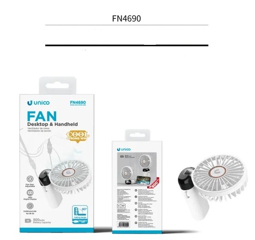 [FN4690] VENTILATORE UNICO RICARICABILE PORTATILE CON TRACOLLA E PIEGHEVOLE 